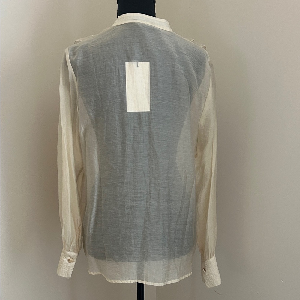 Zara Cream Ruffle Blouse - Picture 2 of 4